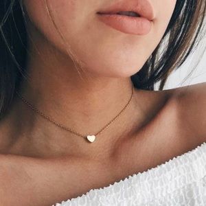 Minimalist Heart Choker Necklace